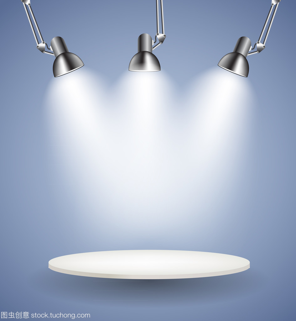 與照明用燈的背景。空的空間,為您的文本或物體